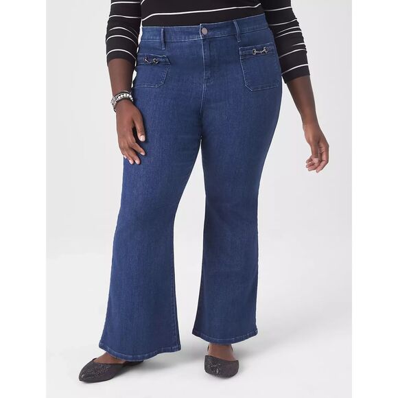 Lane Bryant Jeans Signature Fit High-Rise Dressy Flare Flex Magic Size 14 C196 - Picture 2 of 10